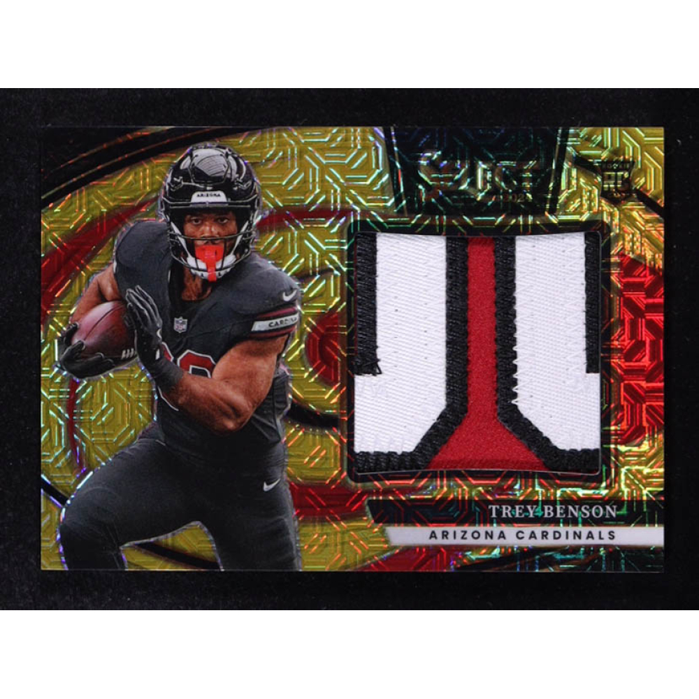 Trey Benson 2024 Select Jumbo Rookie Swatch Prizm Gold #38 #09/10 RC at PristineAuction.com