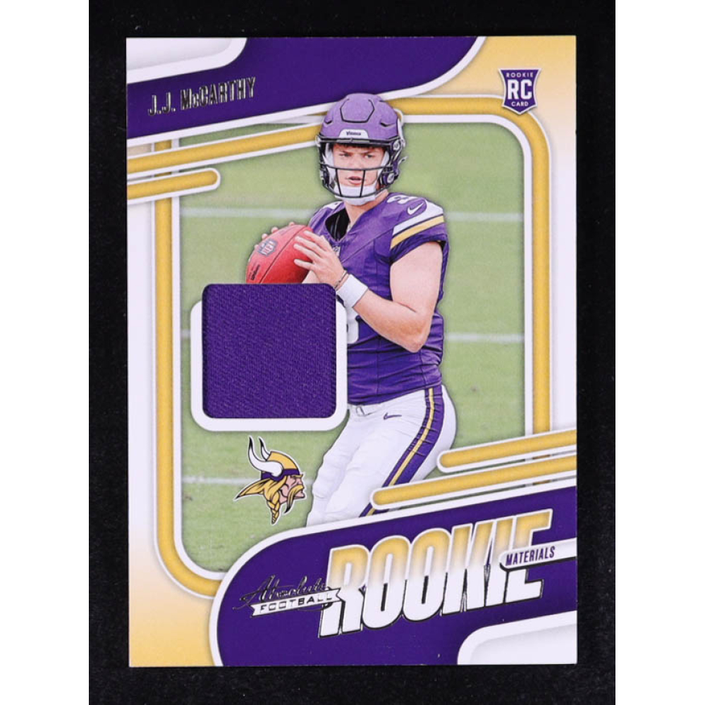 JJ McCarthy 2024 Absolute Absolute Rookie Materials #8 RC at PristineAuction.com
