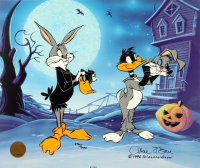 LE Looney Toons "Trick or Treat" Animation Cel with Background Image Signed by Artist at PristineAuction.com