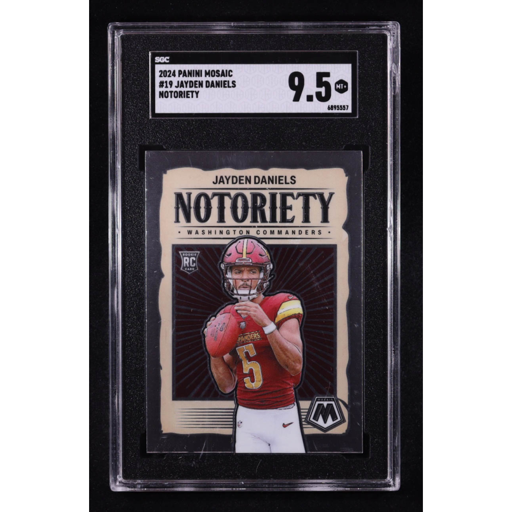 Jayden Daniels 2024 Panini Mosaic Notoriety #19 RC (SGC 9.5) at PristineAuction.com