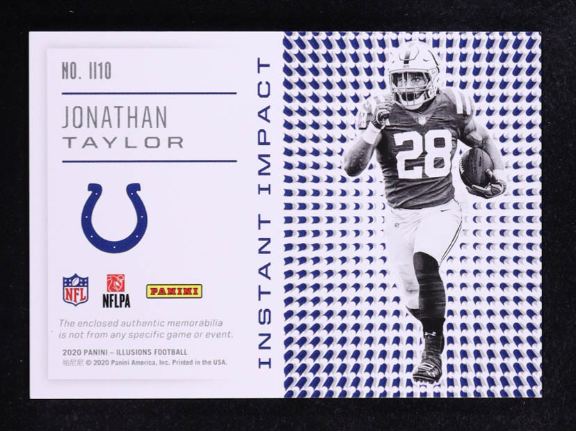 Jonathan Taylor 2020 Panini Illusions Instant Impact Jerseys #10 RC at PristineAuction.com Jonathan Taylor 2020 Panini Illusions Instant Impact Jerseys #10 RC at PristineAuction.com