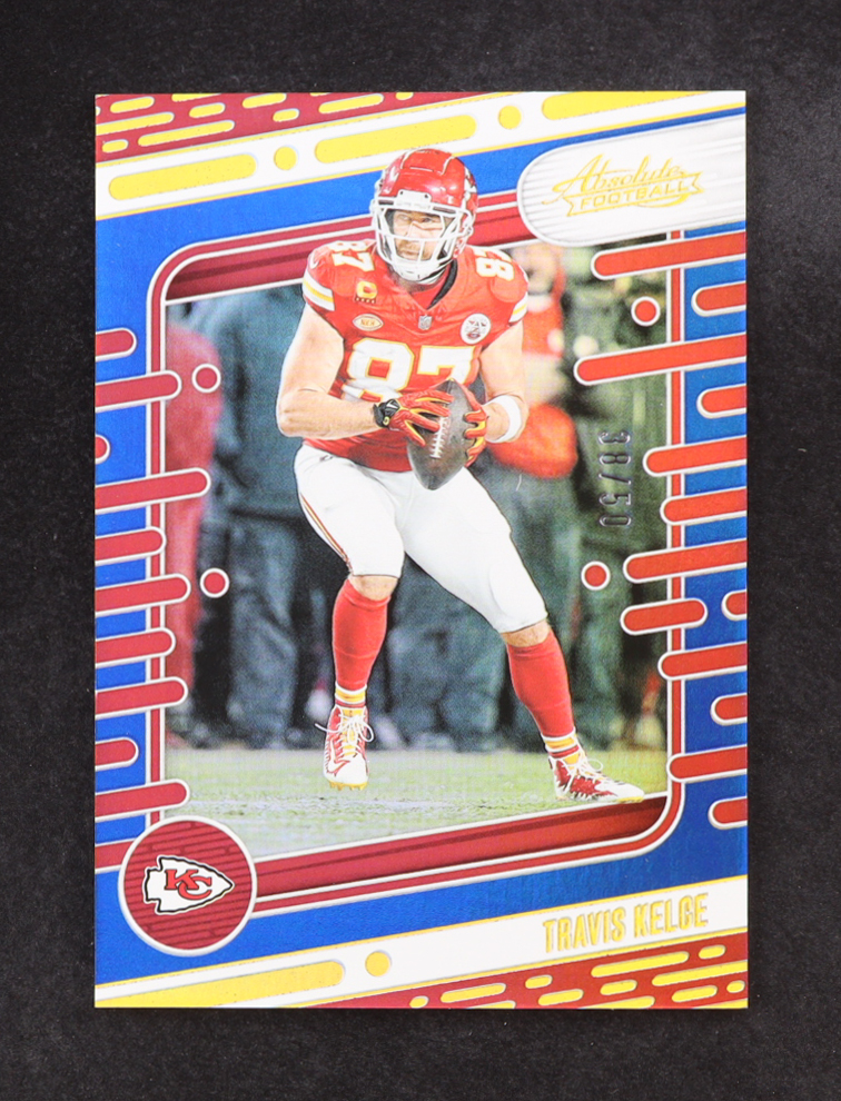 Travis Kelce 2024 Panini Absolute Spectrum Blue #51 #38/50 at PristineAuction.com Travis Kelce 2024 Panini Absolute Spectrum Blue #51 #38/50 at PristineAuction.com