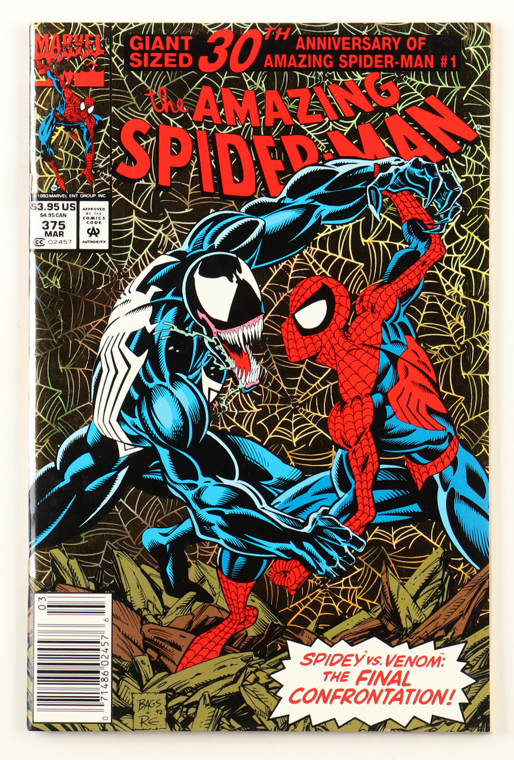 1993 "The Amazing Spider-Man" Issue #375 Marvel Comic Book at PristineAuction.com 1993 "The Amazing Spider-Man" Issue #375 Marvel Comic Book at PristineAuction.com