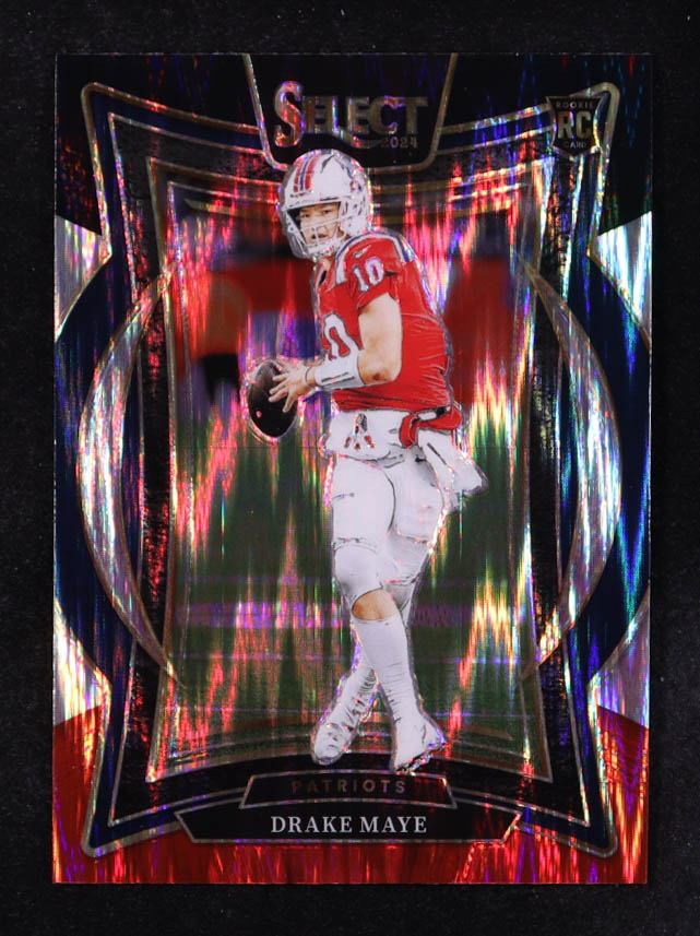 Drake Maye 2024 Select Prizm Black and Red Shock #27 RC at PristineAuction.com Drake Maye 2024 Select Prizm Black and Red Shock #27 RC at PristineAuction.com