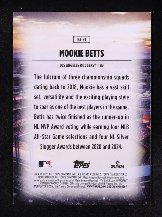 Mookie Betts 2025 Topps Home Field Advantage #HA29 at PristineAuction.com Mookie Betts 2025 Topps Home Field Advantage #HA29 at PristineAuction.com