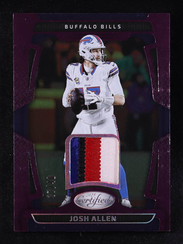 Josh Allen 2025 Certified Materials Mirror Purple Etch #13 #17/40 at PristineAuction.com Josh Allen 2025 Certified Materials Mirror Purple Etch #13 #17/40 at PristineAuction.com