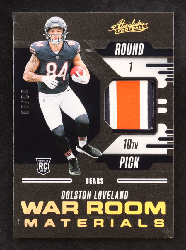 Colston Loveland 2025 Absolute War Room Materials Gold #6 #83/99 RC at PristineAuction.com Colston Loveland 2025 Absolute War Room Materials Gold #6 #83/99 RC at PristineAuction.com