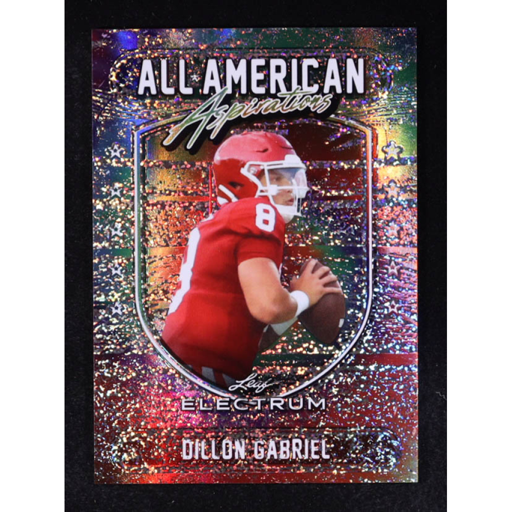Dillon Gabriel 2024 Leaf Electrum All-American Aspirations Tie-Die Silver #AAB-3 #15/25 RC at PristineAuction.com