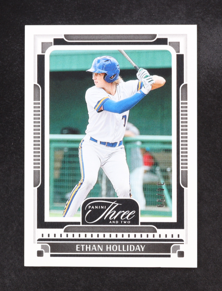 Ethan Holliday 2025 Panini Three And Two #10 RC #34/99 at PristineAuction.com Ethan Holliday 2025 Panini Three And Two #10 RC #34/99 at PristineAuction.com