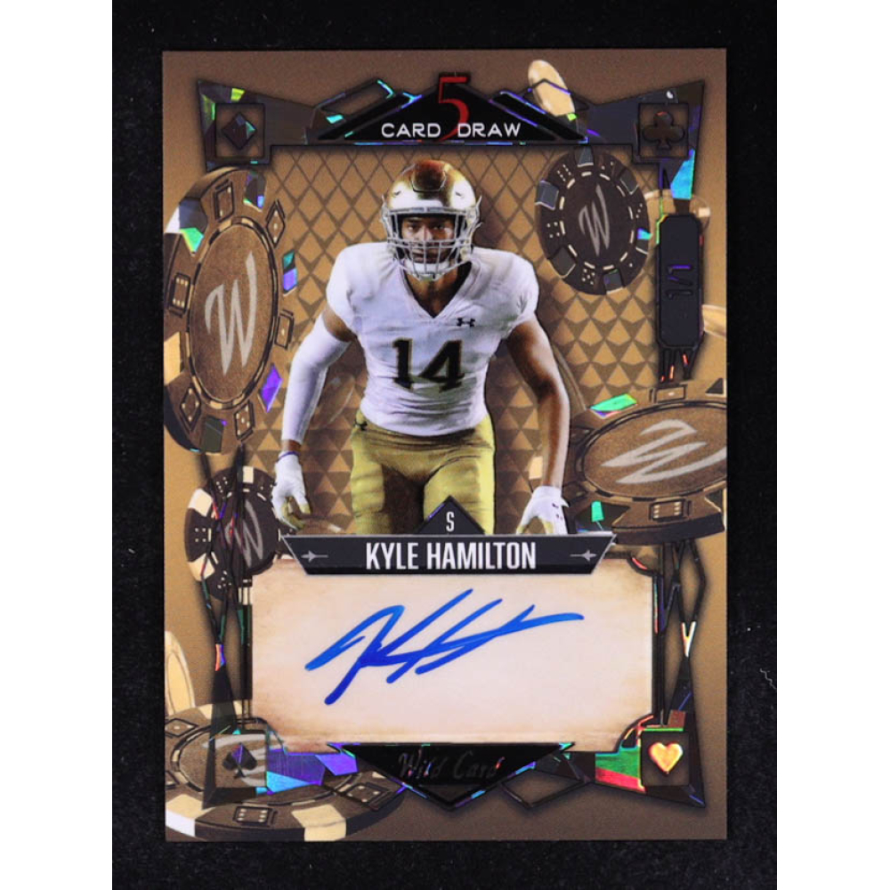 Kyle Hamilton 2022 Wild Card 5 Card Draw Sepia Crystal Silver Autographs #5CDM32 #1/1 RC at PristineAuction.com