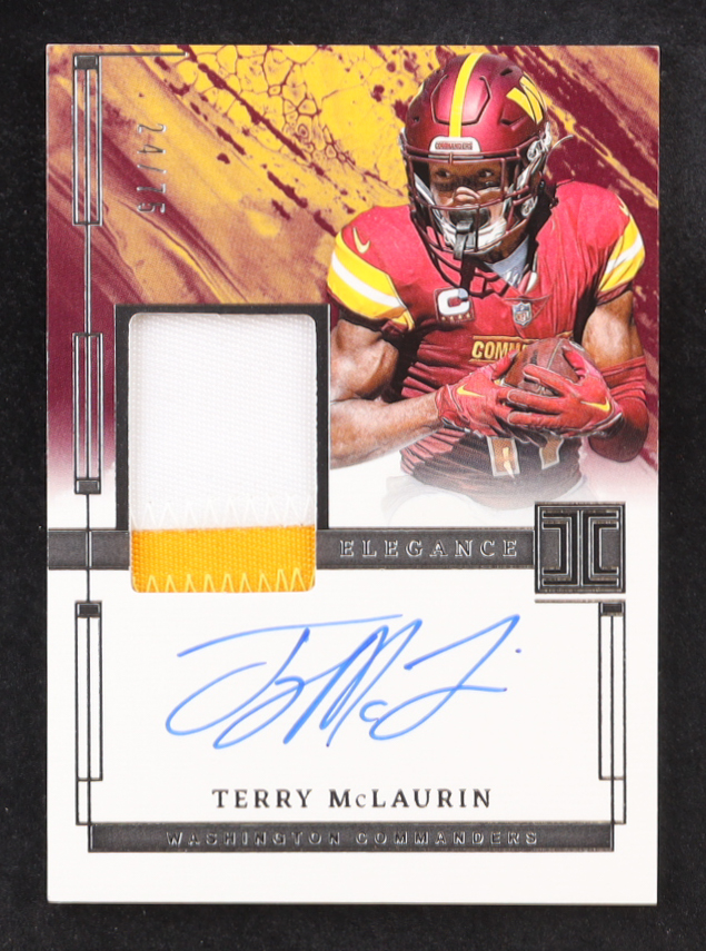 Terry McLaurin 2024 Panini Impeccable Elegance Patch Autograph #EVA-TMN #24/75 at PristineAuction.com Terry McLaurin 2024 Panini Impeccable Elegance Patch Autograph #EVA-TMN #24/75 at PristineAuction.com