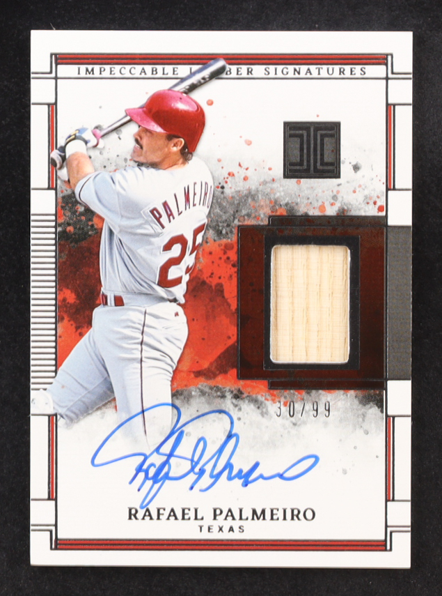 Rafael Palmeiro 2025 Panini Impeccable Impeccable Lumber Signatures #27 #30/99 at PristineAuction.com Rafael Palmeiro 2025 Panini Impeccable Impeccable Lumber Signatures #27 #30/99 at PristineAuction.com