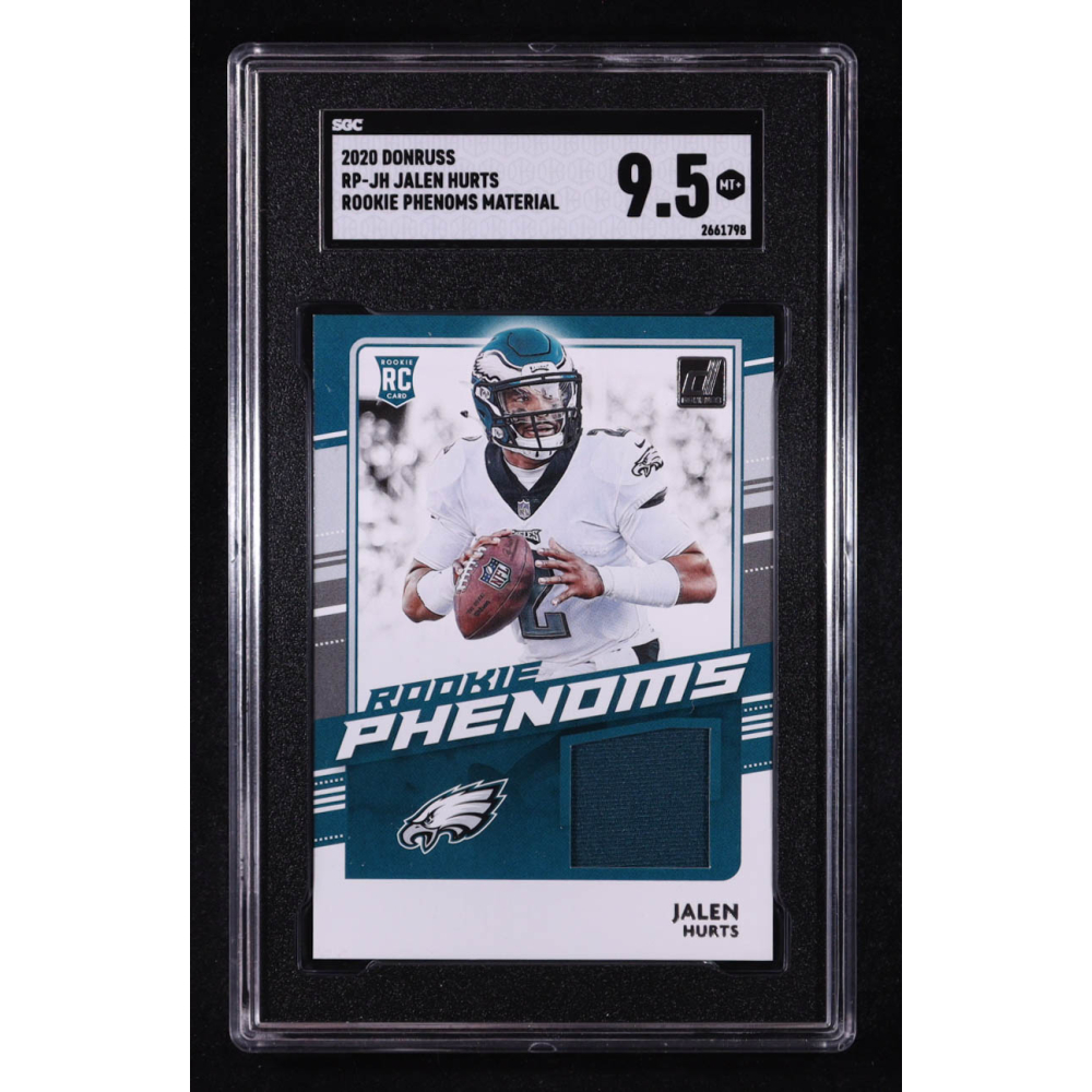 Jalen Hurts 2020 Donruss Rookie Phenoms Material #RPJH RC (SGC 9.5) at PristineAuction.com