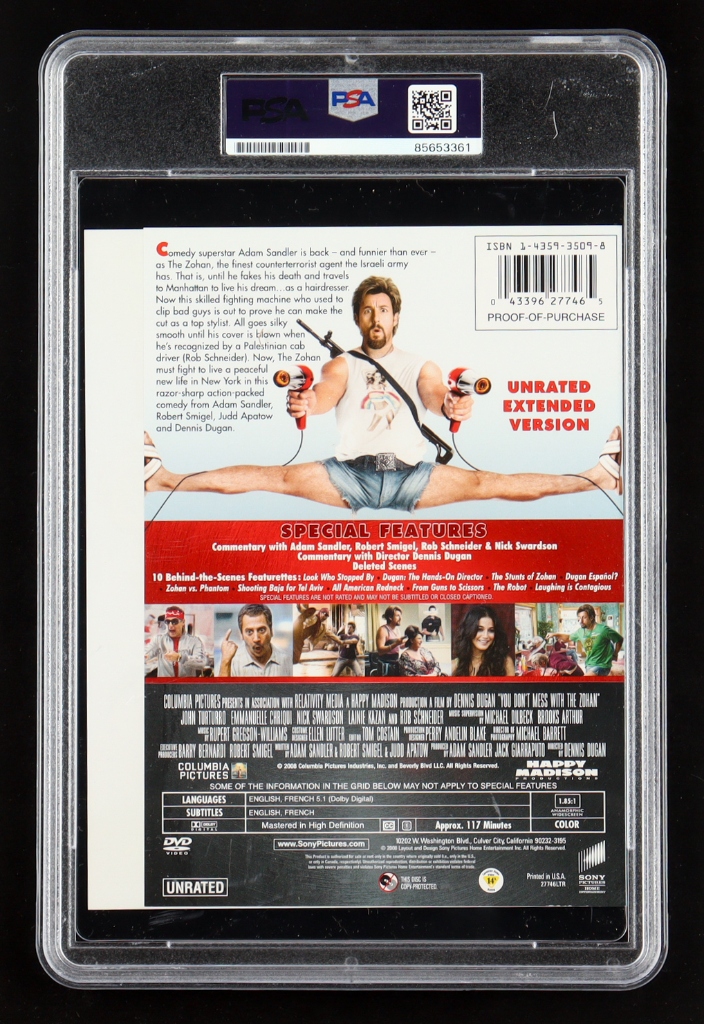 Adam Sandler Signed "You Don't Mess With The Zohan" DVD Cover Insert (PSA) at PristineAuction.com Adam Sandler Signed "You Don't Mess With The Zohan" DVD Cover Insert (PSA) at PristineAuction.com