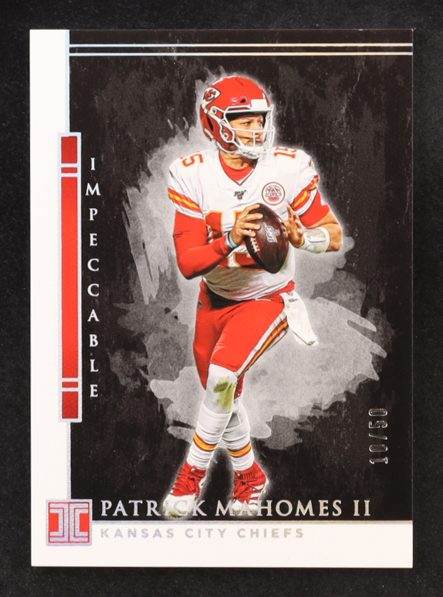Patrick Mahomes II 2020 Panini Impeccable Silver #50 #10/50 at PristineAuction.com Patrick Mahomes II 2020 Panini Impeccable Silver #50 #10/50 at PristineAuction.com