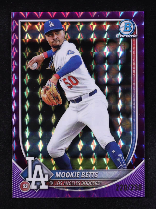Mookie Betts 2025 Bowman Chrome Purple Geometric Refractors #26 #220/250 at PristineAuction.com Mookie Betts 2025 Bowman Chrome Purple Geometric Refractors #26 #220/250 at PristineAuction.com