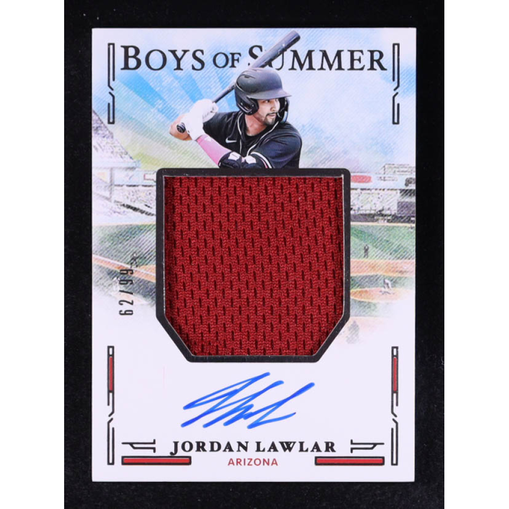 Jordan Lawlar 2025 Panini Boys of Summer Jumbo Material Signatures #12 #62/99 RC at PristineAuction.com
