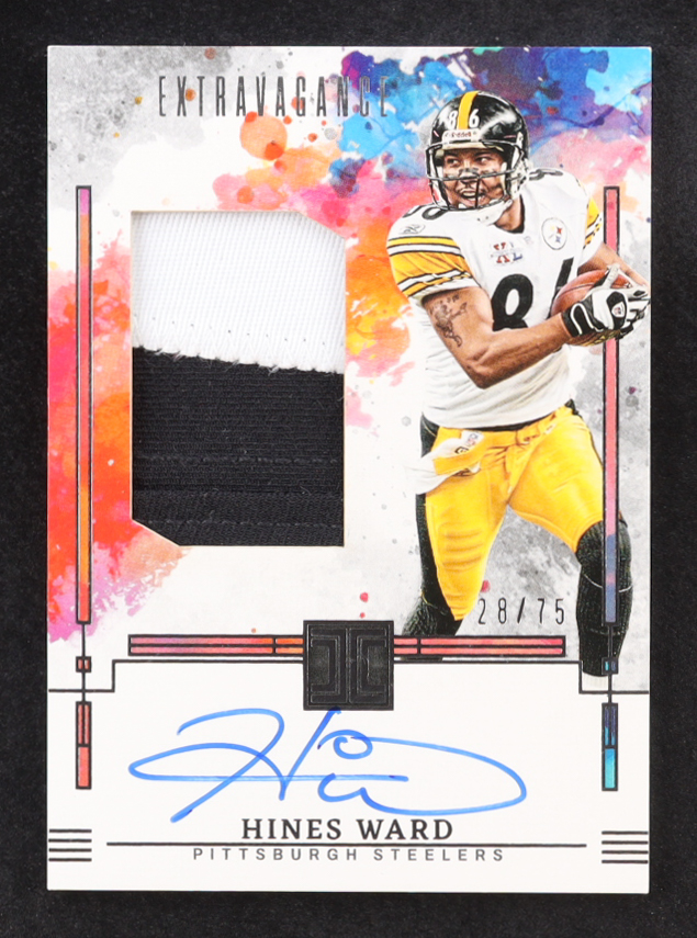 Hines Ward 2025 Panini Impeccable Extravagance Patch Autographs #16 #28/75 at PristineAuction.com Hines Ward 2025 Panini Impeccable Extravagance Patch Autographs #16 #28/75 at PristineAuction.com