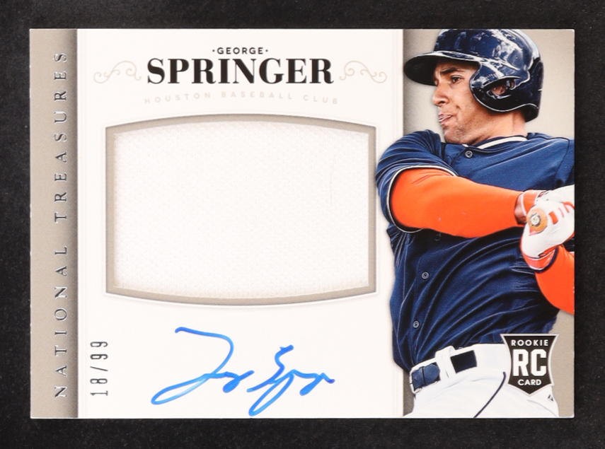 George Springer 2014 Panini National Treasures #154 #18/99 JSY AU RC at PristineAuction.com George Springer 2014 Panini National Treasures #154 #18/99 JSY AU RC at PristineAuction.com