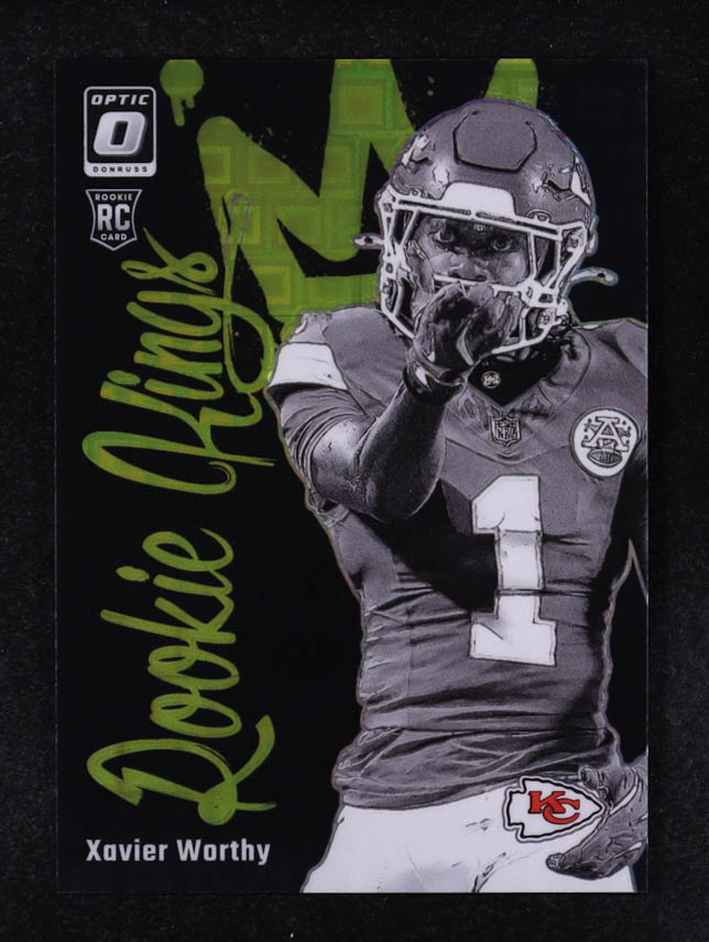 Xavier Worthy 2024 Donruss Optic Rookie Kings Black Pandora #8 RC #22/25 at PristineAuction.com Xavier Worthy 2024 Donruss Optic Rookie Kings Black Pandora #8 RC #22/25 at PristineAuction.com