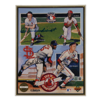 1992 Upper Deck Cardinals 100th Anniversary Hero Card Signed By Red Schoendienst, Bob Gibson & Enos Slaughter (Beckett) at PristineAuction.com