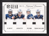 Dez Bryant / Jason Witten / Tony Romo / Terrance Williams 2015 Panini National Treasures NFL Gear Quad Materials #7 #08/25 at PristineAuction.com