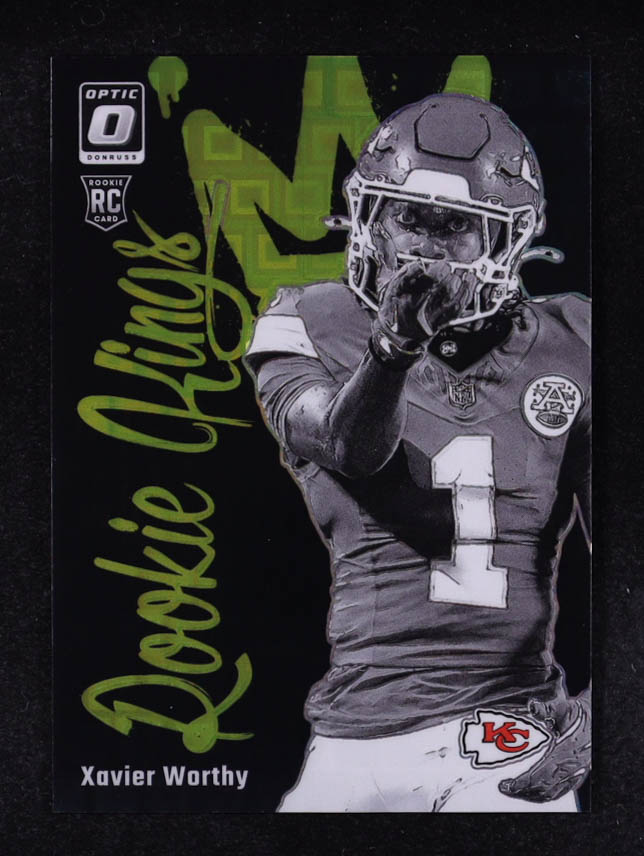 Xavier Worthy 2024 Donruss Optic Rookie Kings Black Pandora #8 RC #02/25 at PristineAuction.com Xavier Worthy 2024 Donruss Optic Rookie Kings Black Pandora #8 RC #02/25 at PristineAuction.com