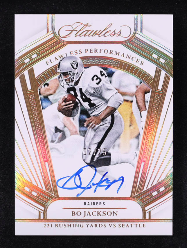 Bo Jackson 2024 Panini Flawless Flawless Performances Autographs #3 #02/25 at PristineAuction.com Bo Jackson 2024 Panini Flawless Flawless Performances Autographs #3 #02/25 at PristineAuction.com