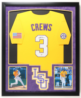 Dylan Crews Signed LSU Tigers Custom Framed Jersey Display with Photos (PSA) at PristineAuction.com