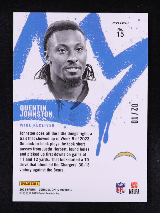 Quentin Johnston 2023 Donruss Optic Rookie Kings Gold #15 RC #02/10 at PristineAuction.com Quentin Johnston 2023 Donruss Optic Rookie Kings Gold #15 RC #02/10 at PristineAuction.com