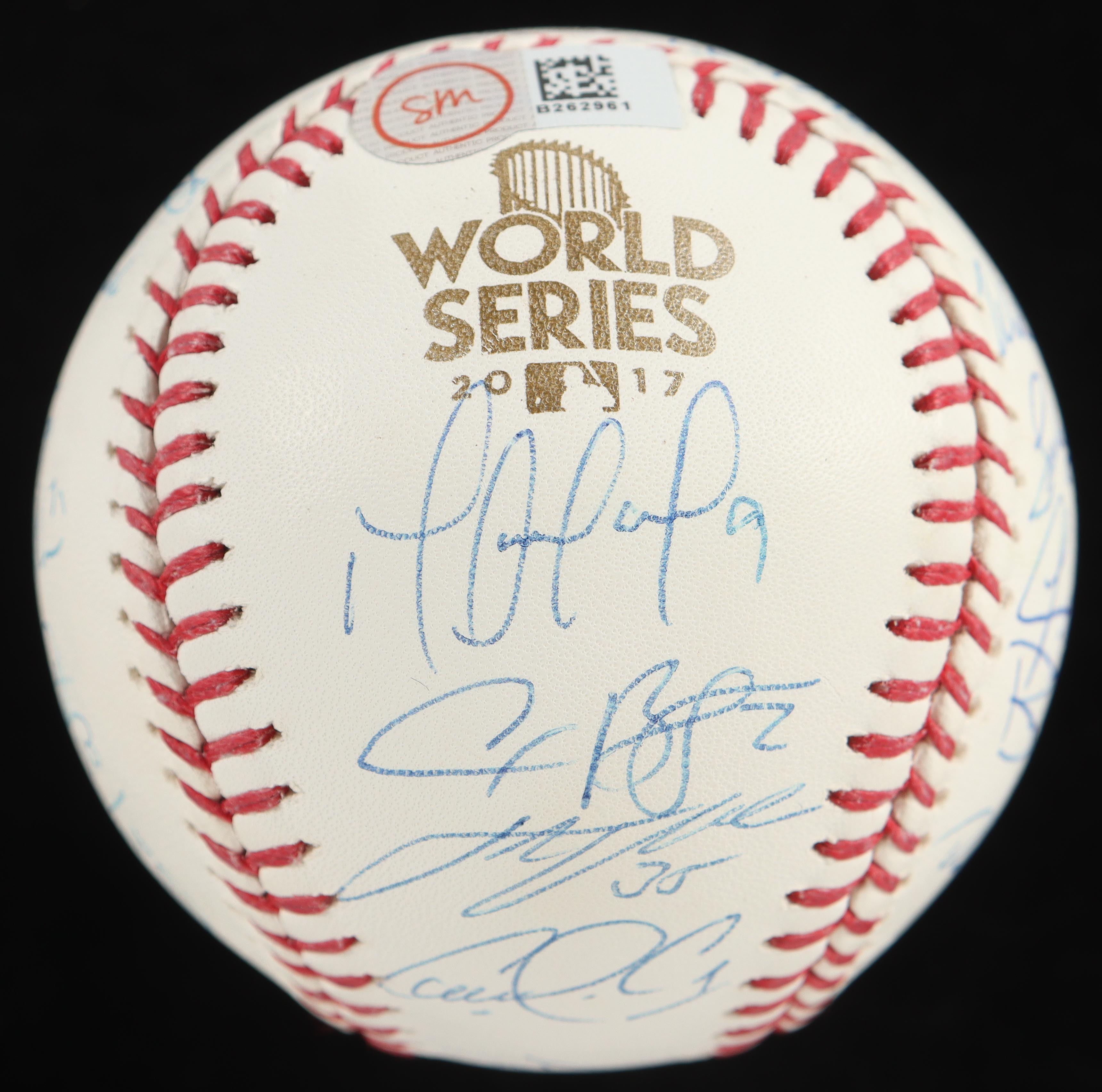 Jose Altuve, George Springer, Carlos Correa | 2017 Astros LE World Series Baseball #4/48 Team-Signed By (22) (Tristar) at PristineAuction.com Jose Altuve, George Springer, Carlos Correa | 2017 Astros LE World Series Baseball #4/48 Team-Signed By (22) (Tristar) at PristineAuction.com