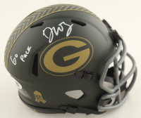 Dontayvion Wicks Signed Packers Salute To Service Alternate Speed Mini Helmet Inscribed "Go Pack" (JSA) at PristineAuction.com