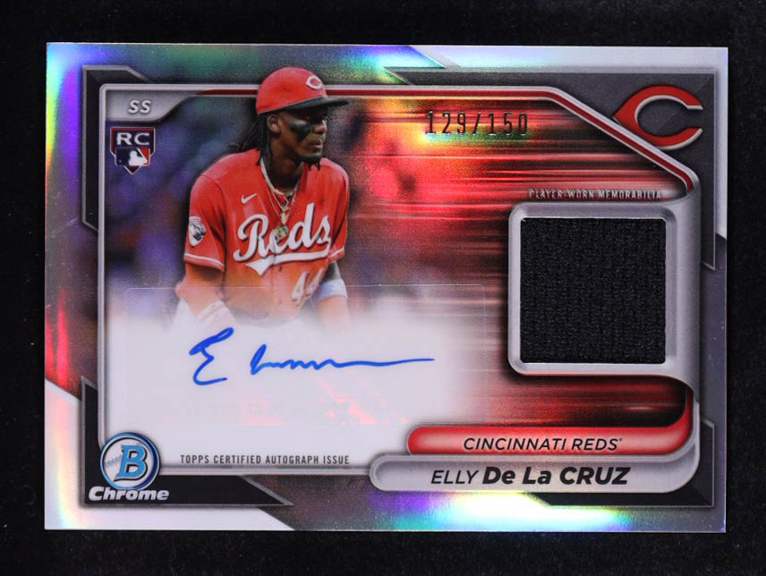 Elly De La Cruz 2024 Bowman Chrome Autograph Relics #BCARED RC #129/150 at PristineAuction.com Elly De La Cruz 2024 Bowman Chrome Autograph Relics #BCARED RC #129/150 at PristineAuction.com