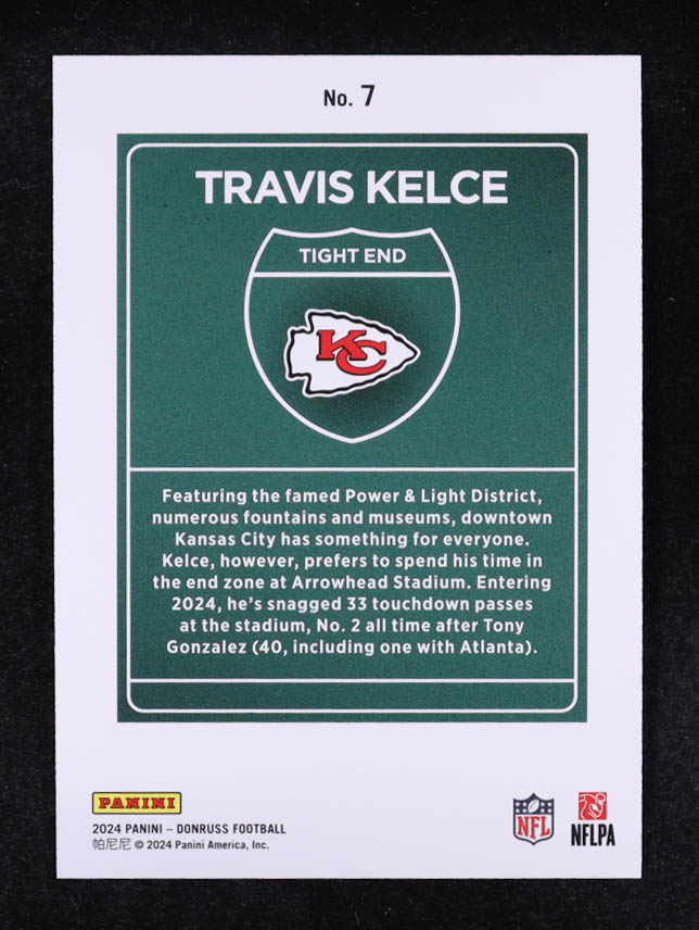 Travis Kelce 2024 Donruss Downtown #7 at PristineAuction.com Travis Kelce 2024 Donruss Downtown #7 at PristineAuction.com