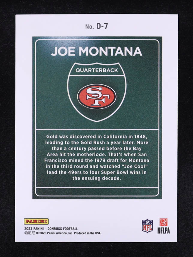 Joe Montana 2023 Donruss Downtown #7 at PristineAuction.com Joe Montana 2023 Donruss Downtown #7 at PristineAuction.com