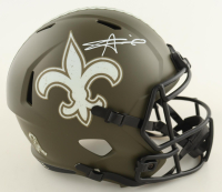 Alvin Kamara Signed Saints Full-Size Salute To Service Alternate Speed Helmet (Beckett) at PristineAuction.com