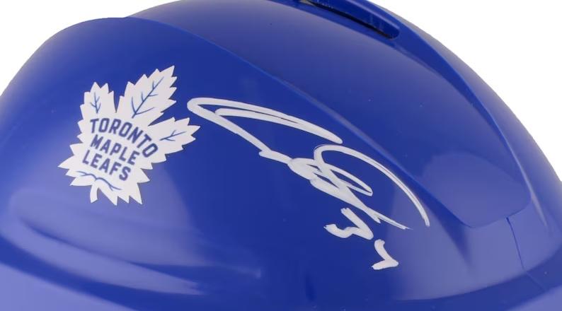 Auston Matthews Signed Maple Leafs Mini Helmet (Fanatics) at PristineAuction.com Auston Matthews Signed Maple Leafs Mini Helmet (Fanatics) at PristineAuction.com