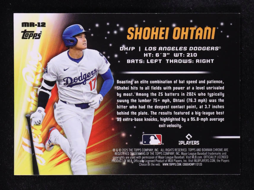 Shohei Ohtani 2025 Bowman Chrome Mega Box Meteoric Rise #MR12 at PristineAuction.com Shohei Ohtani 2025 Bowman Chrome Mega Box Meteoric Rise #MR12 at PristineAuction.com