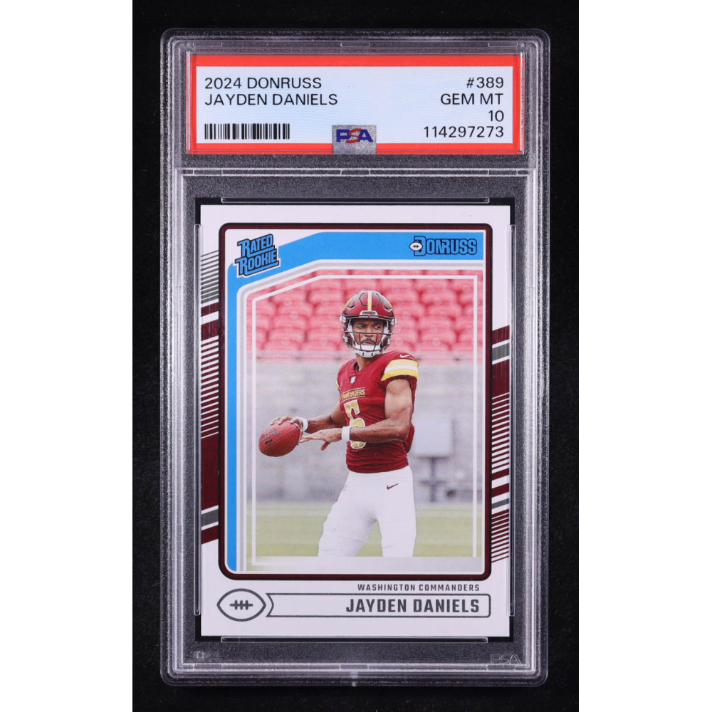 Jayden Daniels 2024 Donruss RR #389 RC (PSA 10) at PristineAuction.com