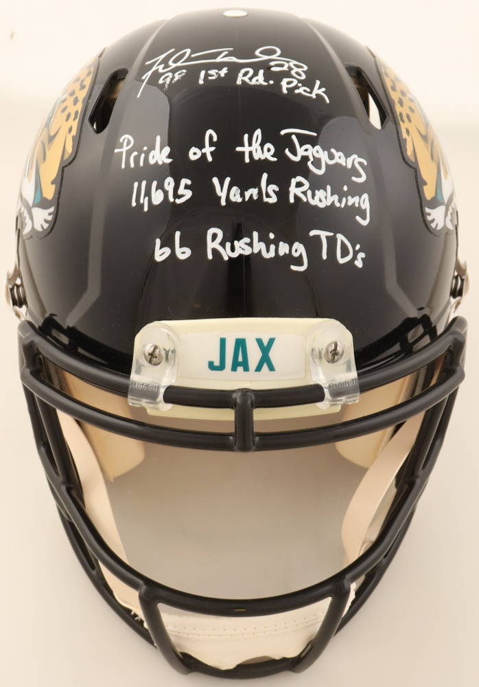 Fred Taylor Signed Jaguars Full-Size Authentic On-Field Helmet with Extensive Inscription (JSA) at PristineAuction.com Fred Taylor Signed Jaguars Full-Size Authentic On-Field Helmet with Extensive Inscription (JSA) at PristineAuction.com