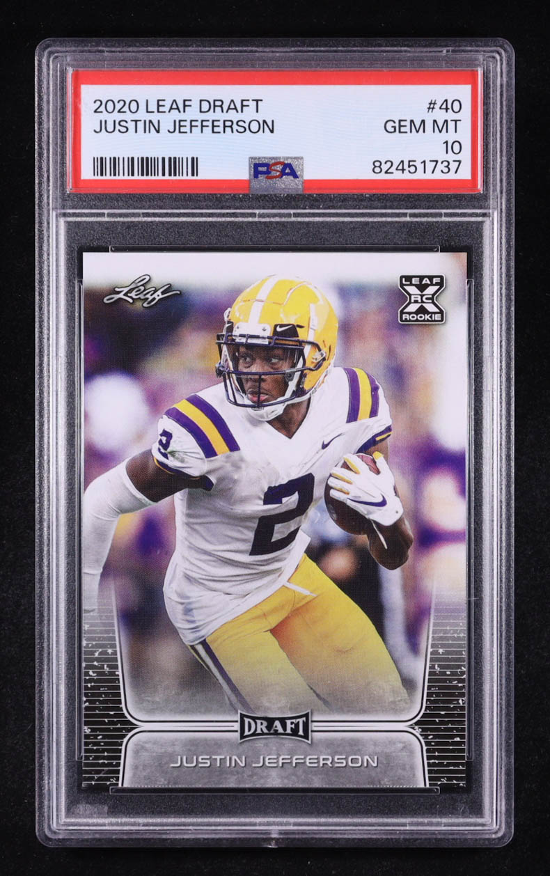 Justin Jefferson 2020 Leaf Draft #40 RC (PSA 10) at PristineAuction.com Justin Jefferson 2020 Leaf Draft #40 RC (PSA 10) at PristineAuction.com