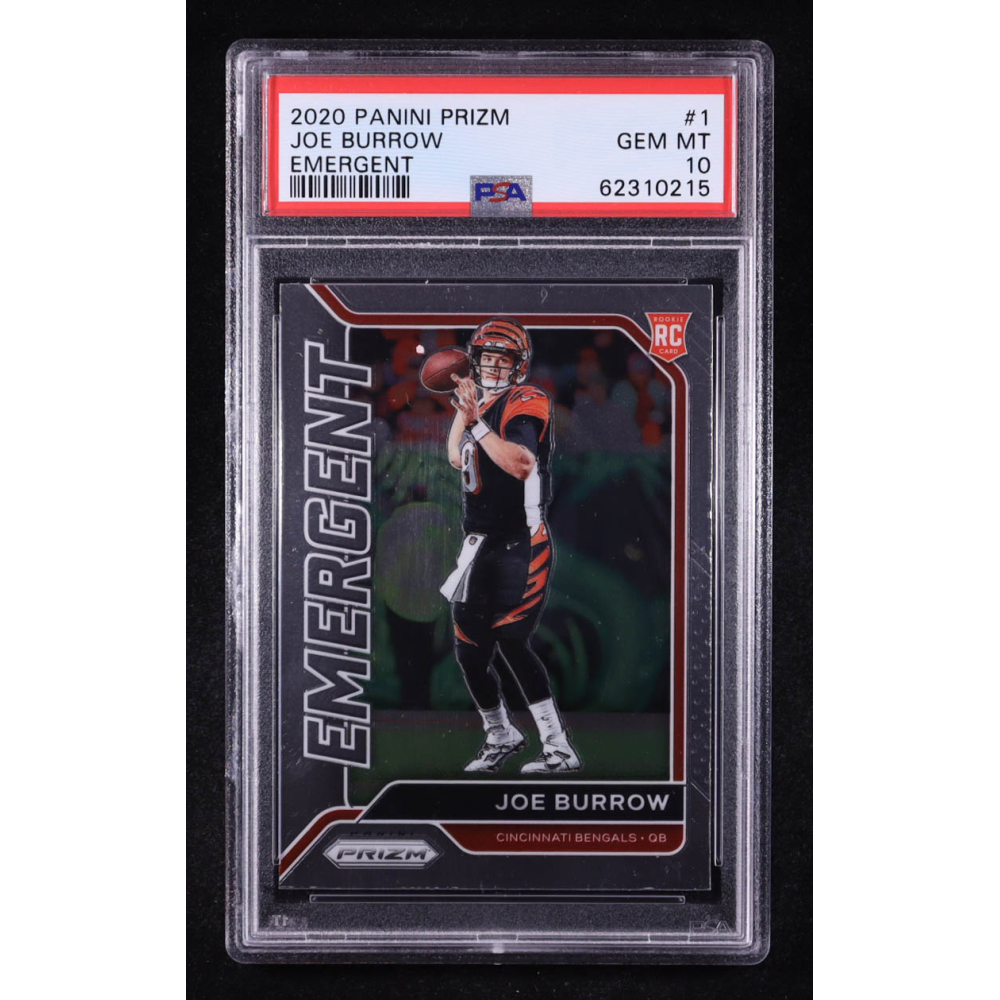 Joe Burrow 2020 Panini Prizm Emergent #1 RC (PSA 10) at PristineAuction.com