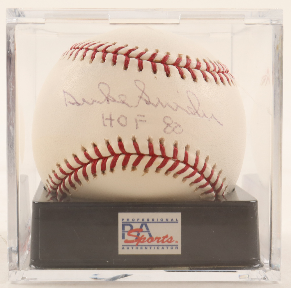 Duke Snider Signed OML Baseball Inscribed "HOF 80" (PSA) at PristineAuction.com Duke Snider Signed OML Baseball Inscribed "HOF 80" (PSA) at PristineAuction.com