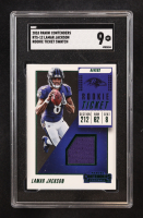 Lamar Jackson 2018 Panini Contenders Rookie Ticket Swatch #RTS-12 (SGC 9) at PristineAuction.com