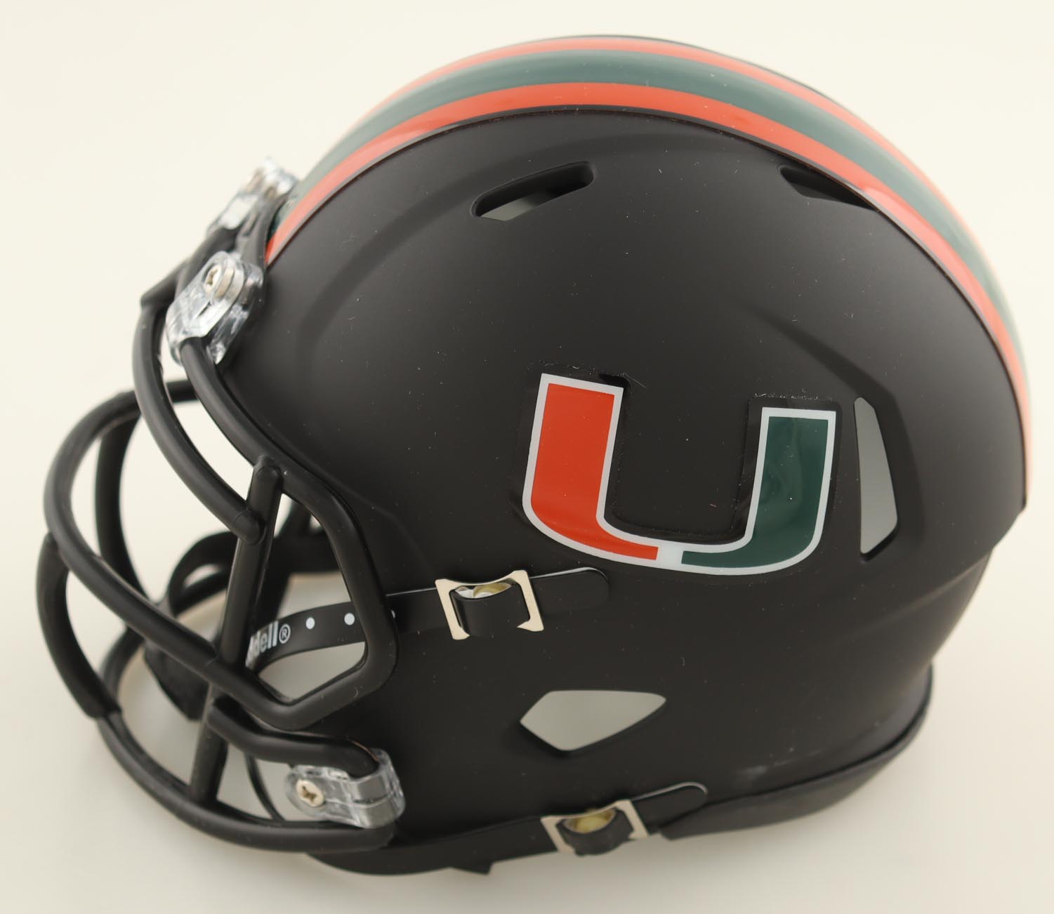 Clinton Portis Signed Miami Hurricanes Eclipse Alternate Speed Mini Helmet (Beckett) at PristineAuction.com Clinton Portis Signed Miami Hurricanes Eclipse Alternate Speed Mini Helmet (Beckett) at PristineAuction.com