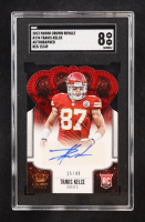 Travis Kelce 2013 Panini Crown Royale Red Auto #194 RC #15/49 (SGC 8) at PristineAuction.com