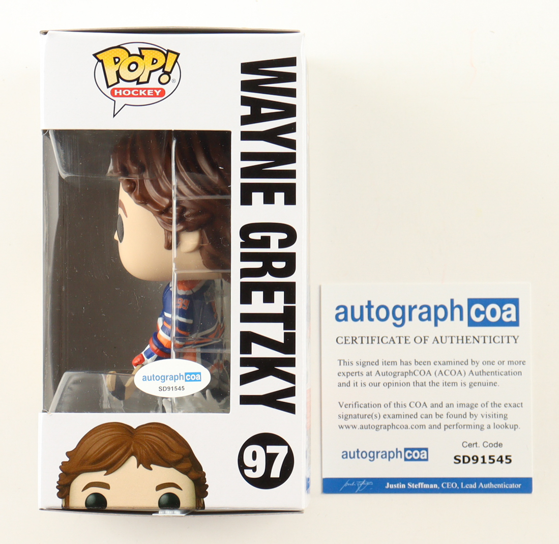 Wayne Gretzky Signed Oilers #97 Funko Pop! Vinyl Figure (AutographCOA) at PristineAuction.com Wayne Gretzky Signed Oilers #97 Funko Pop! Vinyl Figure (AutographCOA) at PristineAuction.com