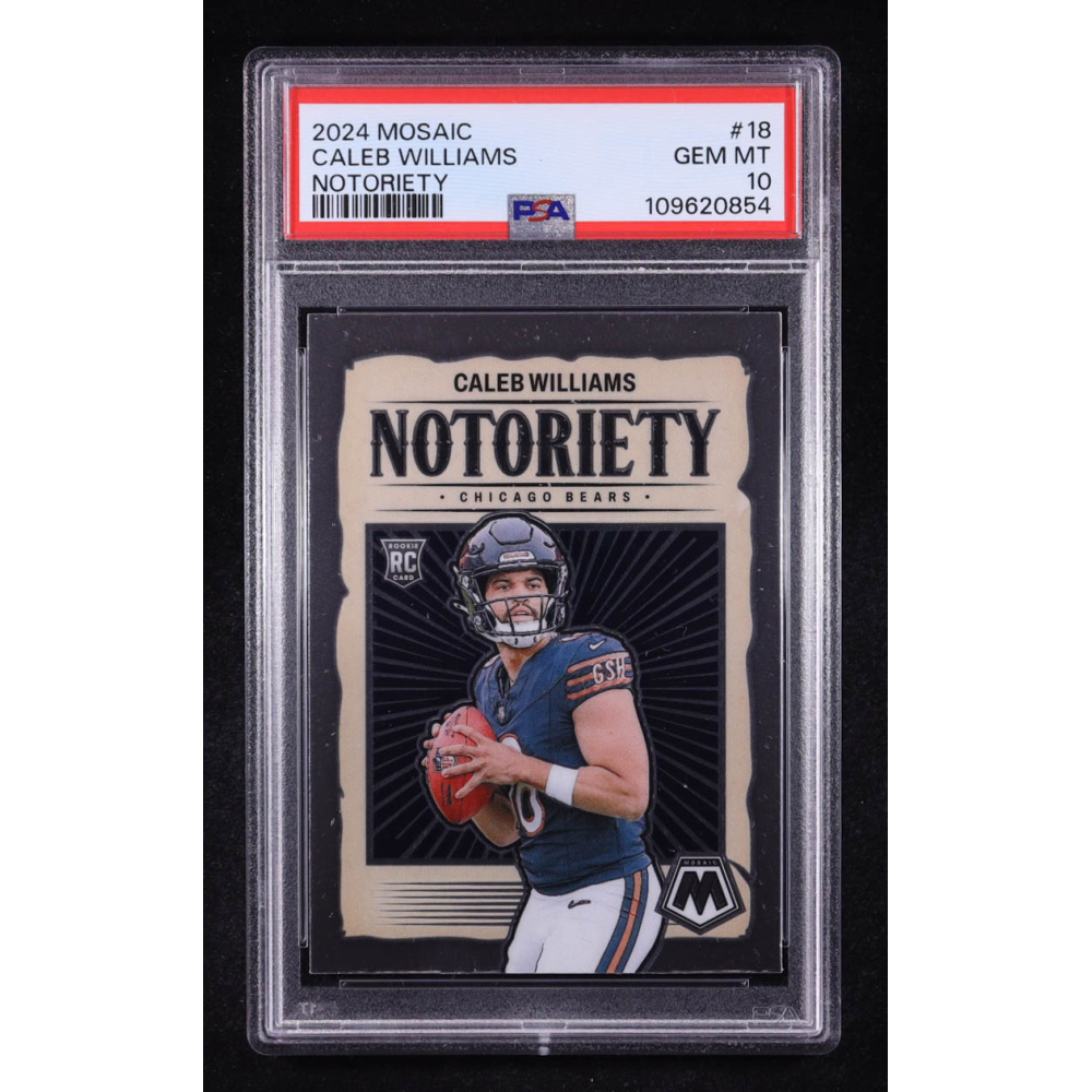 Caleb Williams 2024 Mosaic Notoriety #18 RC (PSA 10) at PristineAuction.com