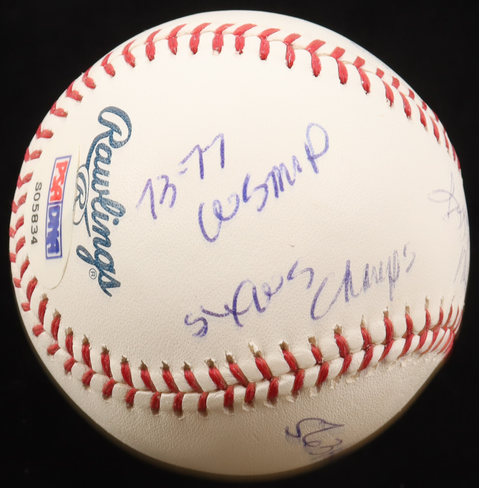 Reggie Jackson Signed OML Baseball with Multiple Inscriptions (PSA 9) at PristineAuction.com Reggie Jackson Signed OML Baseball with Multiple Inscriptions (PSA 9) at PristineAuction.com