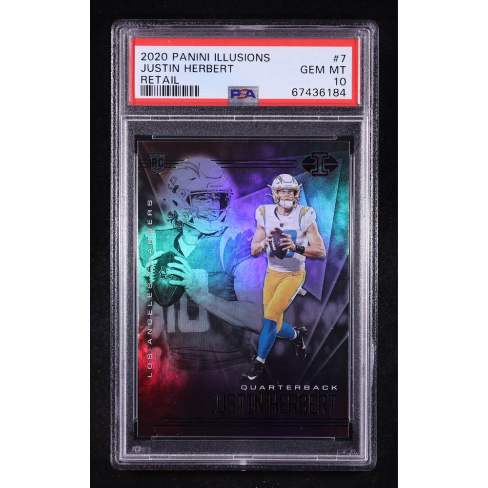 Justin Herbert 2020 Panini Illusions Retail #7 RC (PSA 10) at PristineAuction.com